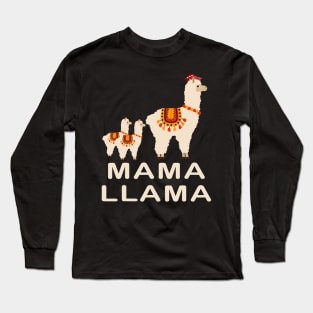 Mama Llama Funny Llama Lover Mother's Day Kids Women Long Sleeve T-Shirt